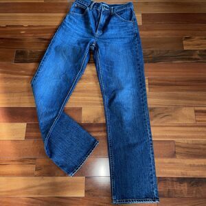 Uniqlo U Jeans Mens Real 28x 31 Blue Denim Straight Leg 100% Cotton Classic